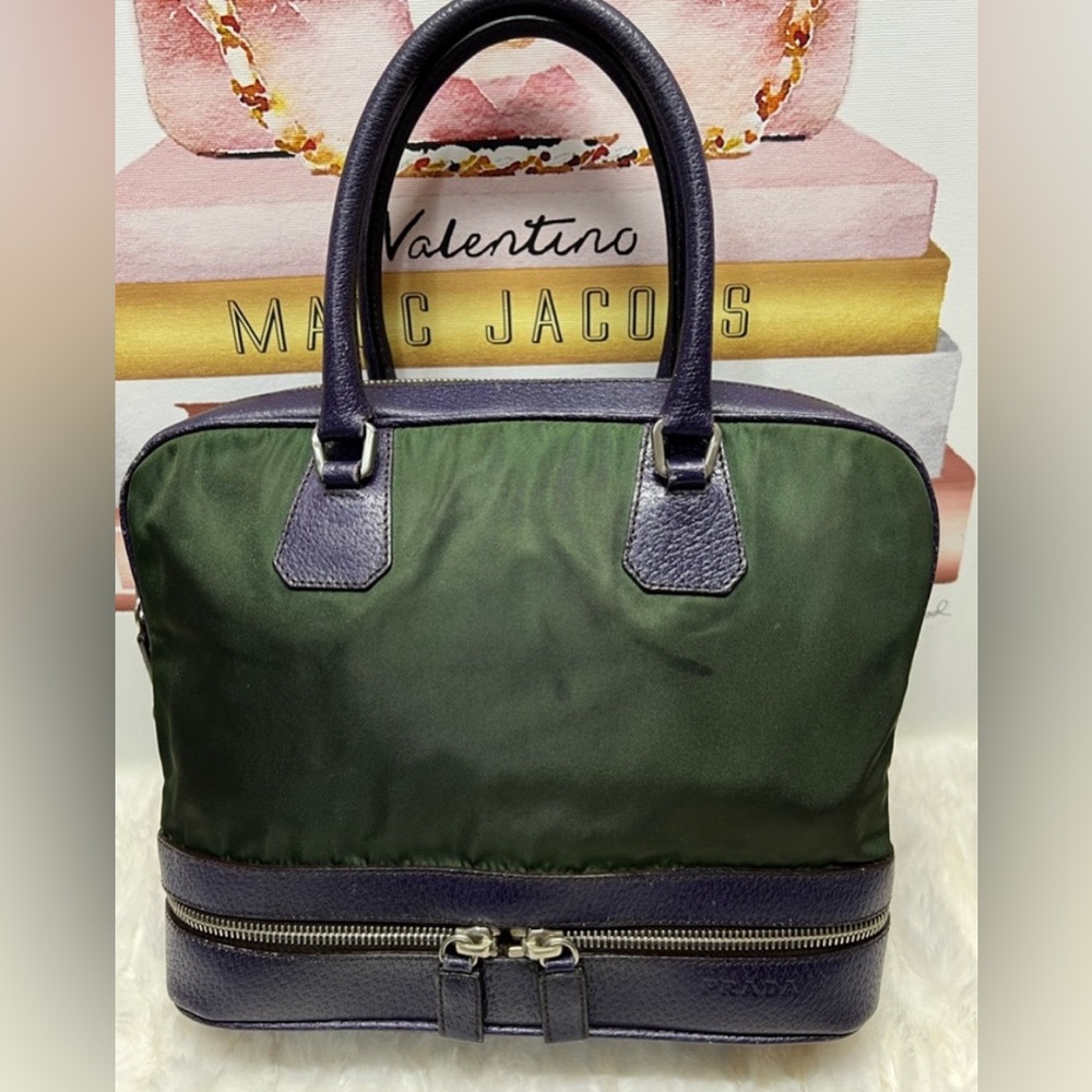 Prada Tessuto  Handle Bag-Purple  and Green